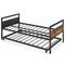 Metal Twin Metal Daybed with Trundle, Space-Saving and Industrial Style